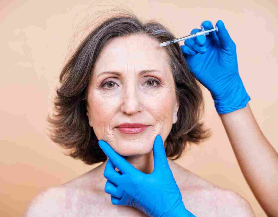 Licensed medical professional conducting a facial consultation at a boutique aesthetic clinic in Coral Gables.